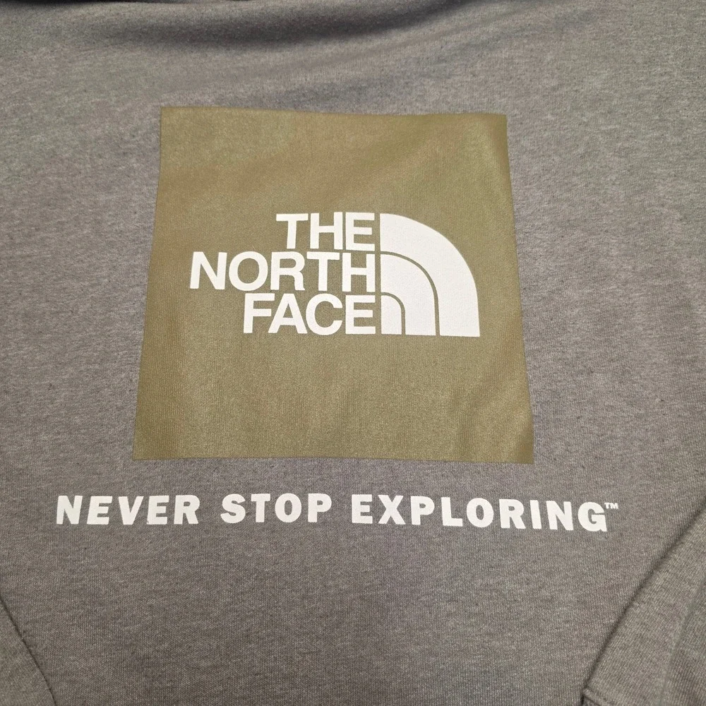 The North Face Mens XXL Grey Box Logo Never Stop Exploring Pullover Hoodie